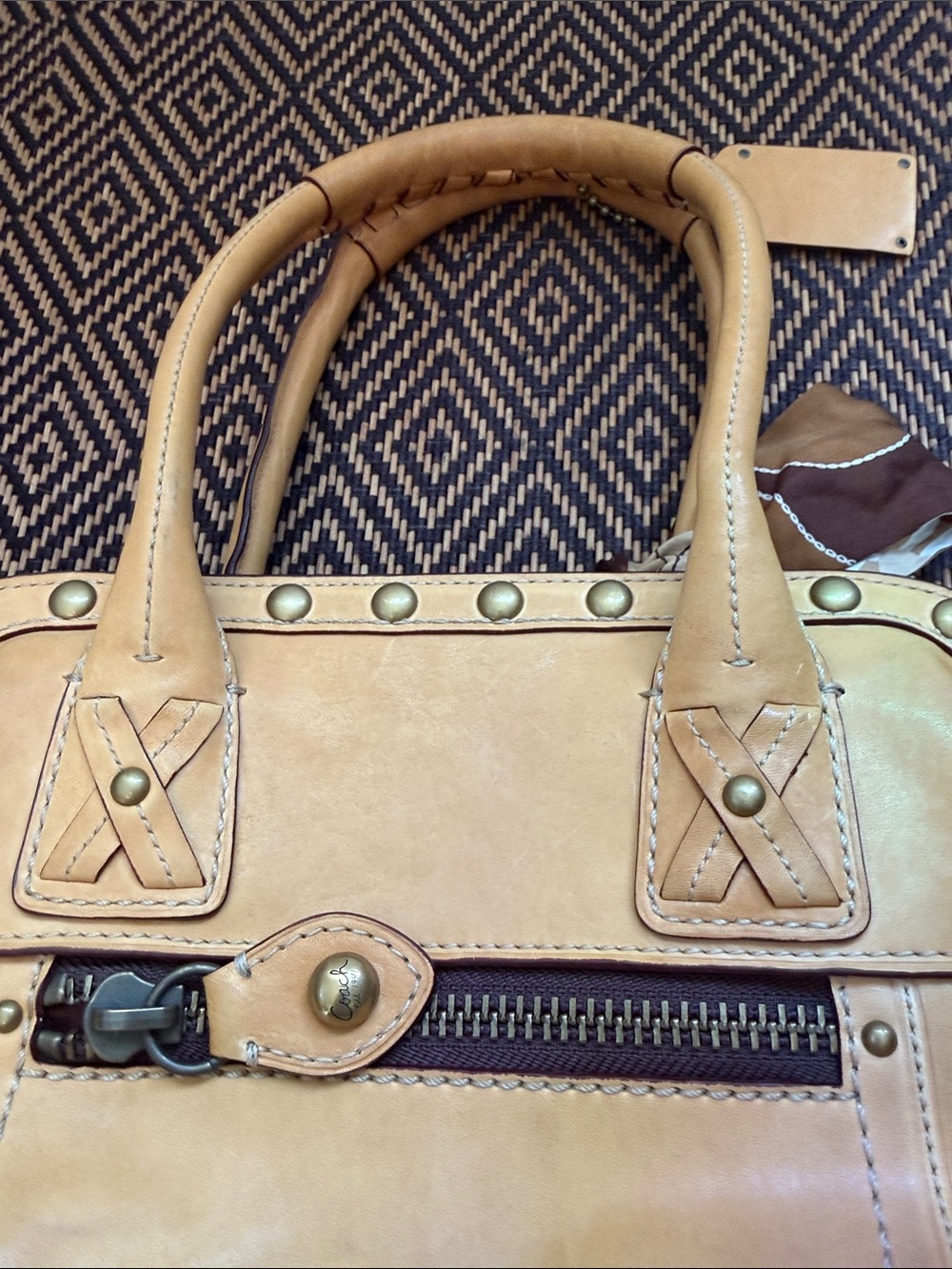 Vintage Y2K Coach 11977 Thompson Vachetta studded whipstitch bag - Picture 14 of 16